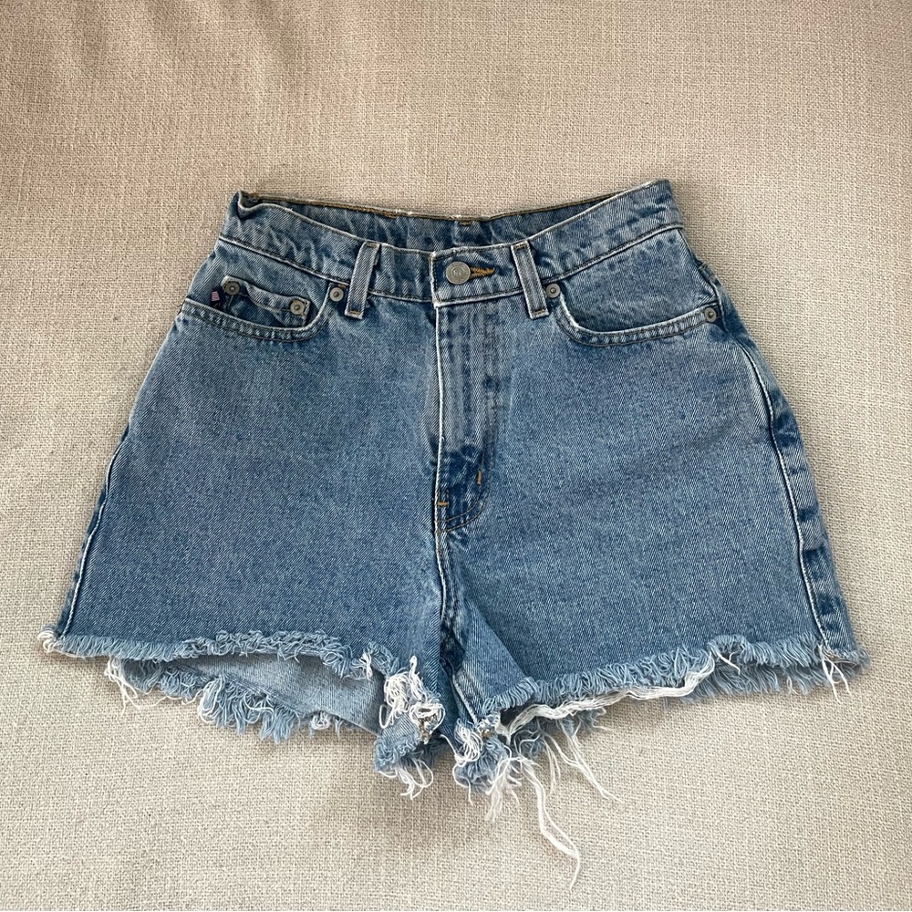 Vintage Polo Ralph Lauren Blue Jean Shorts with Frayed Hem